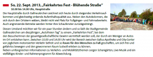 Fairkehrtes Fest Beitrag Stadtblatt 09/2013